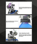 Hassle Free Automatic Desktop Conveyor Labeling Machine 110V Belt Feed Sticker Applicator showing multi-rod spiral positioning feature.