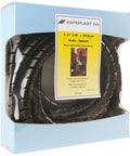 Safe Spiral Pre Cut Spiral Wrap For Hoses And Cables Black HDPE 1.25 Inch OD By 20 Feet Pre Cut Length Pro Grade Heavy Duty Hose And Cable Protector For Hydraulic And Pneumatic Hoses 32PC20bk in retail packaging.
