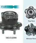 Rear Wheel Bearing And Hub Assembly For Nissan Altima 2007 2018 Maxima 2009 2019 Murano 2015 2016 Pathfinder 2013 2019 5 Lug With ABS Direct Fit Replacement Premium Quality Guaranteed, shown in top and bottom views.