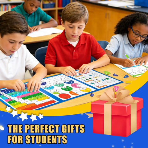 Children using Fraction Playbook For Kids With Tiles And Circles Hands On Montessori Style Math Manipulatives in classroom