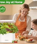 Woman and child using All In Seed Pod Kit For AeroGarden iDOO And Ahopegarden Systems With Seven Heirloom Varieties in kitchen