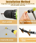 Installation steps for Two Pack Dope Sword Wall Mount Holder Kit For Katana Display, including drilling and attaching samurai sword holder