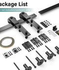 Bifold Door Hardware for Closet: Heavy Duty Bi Fold Barn Door Hardware Kit - 54" Track Folding System parts and tools shown in package list