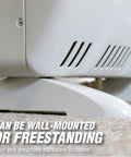 Close-up of 10,000 BTU Vent Free Radiant Propane Heater With Piezo Ignition, showing wall-mount or freestanding setup on carpet.
