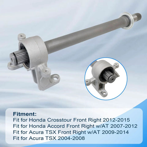 Front Right CV Intermediate Shaft 44500TA0A00 Direct Swap for Honda Crosstour Accord AT and Acura TSX with clear details
