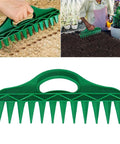 Green plastic 7 Piece Mini Handheld Seed Spreader Kit With Adjustable Speeds 12 Hole Dibber And Pro Grade All In One Seed Dispenser Planter