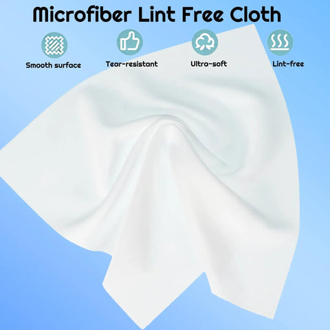 Heavy Hitter 100 Pack Cleanroom Cloth Wipes 9x9 Inch Microfiber Lint Free Disposable Laser Sealed Edge For Lab Semiconductor Prep And Precision Cleanup Rock Solid Grip, showing a smooth white microfiber cloth.