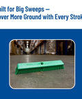 Heavy Duty Grit Crusher Plastic Push Broom Head 18 Inch Multi Surface Sweeper with Non Absorbent Block on concrete floor
