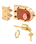 Bronze Deadbolt Lock 666A Single Cylinder With Angle Strike, Jimmy Proof Mechanism, Corrosion Resistant Bronze Alloy Body For Entry Doors