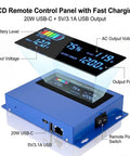 LCD remote control panel for Road Trip Ready 2000 Watt Pure Sine Wave Inverter displaying battery and power levels.