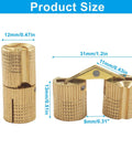 Size diagram of 4 Pcs 12mm Invisible Brass Barrel Hinges With 180 Degree Opening Concealed Hidden Cabinet Hardware Durable Solid Brass Construction For DIY Jewelry Boxes And Hand Craft Projects Ideal For Cabinet Making And Jewelry Box Craft