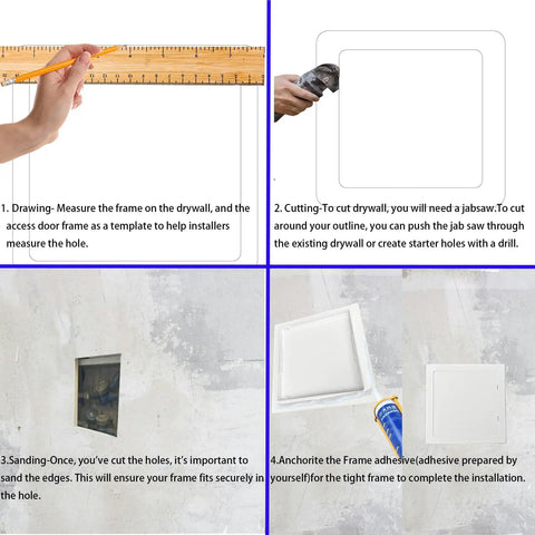Heavy Duty 6 By 8 Inch Drywall Access Panel With Secure Hinged Cover For Walls And Ceilings installation guide steps on drywall cutting