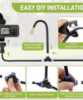 Easy DIY installation steps for 66Ft Drip Irrigation Kit With Timer No Fuss Hands Free Automatic Garden Watering System With Flexible 360 Degree Bendable Hose And Adjustable Emitters For Greenhouse Yard Flower Beds Lawn And Plants.