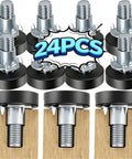 24PCS Adjustable Furniture Feet For Tables And Chairs With Leveling Posts, Silent Operation, Scratch-Resistant Leg Covers