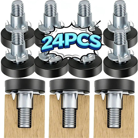 24PCS Adjustable Furniture Feet For Tables And Chairs With Leveling Posts, Silent Operation, Scratch-Resistant Leg Covers
