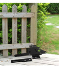 Heavy Duty Garden Gate Hinges One Set Rust Resistant Steel Hardware For Wooden Outdoor Fences, installed on wooden fence, outdoor use.