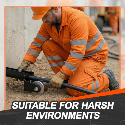 Worker using Heavy Duty Cable Puller Sheave for 2 Inch Conduit Pro Grade Steel Pulleys in industrial environment