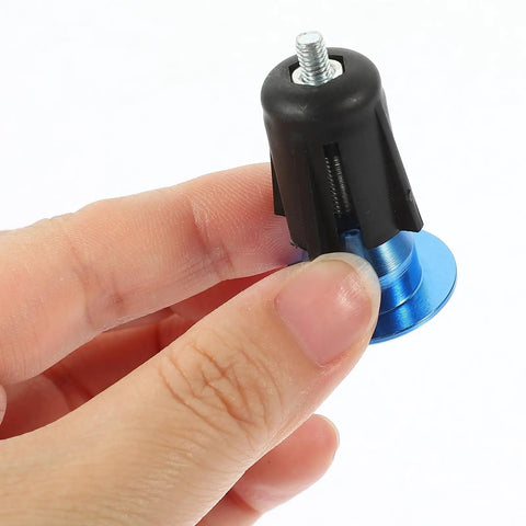 Heavy Duty Aluminum Bike Handlebar End Plugs Locking Design Stops Bars From Falling Off Lightweight Cycling Gear Plug For Your Ride, blue