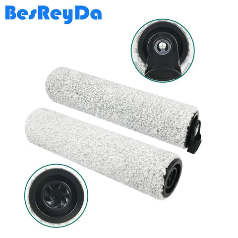 Close-up of two roller brushes from Pro Grade Replacement HEPA Filters And Brush Rolls Kit For Floor One S3 Cordless Wet Dry Vacuum Cleaner.