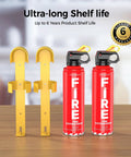 Two Pack Fire Extinguisher Kit ABCK Spray For Home Kitchen Car Grill With Mounting Brackets on a table
