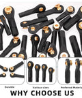 Beefy 20 Pieces M2 M2.5 M3 Ball Head Tie Rod Ends Set For RC Crawler Cars Lever Steering Linkage Ball Joint Ends 4 Sizes Ball Head Holders Without Screws And Nut, black metal and brass RC linkage ends