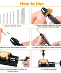 How to use the Pin Vise Hand Drill Set With Mini Bench Vise And 60 Drill Bits for Resin Wood Jewelry Making DIY Projects