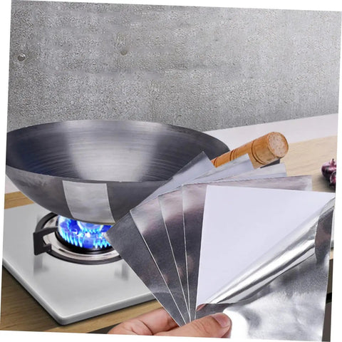 Aluminum Epoxy Patch Tape For Pots And Pans Nonstick Leak Stop Tape 10 Sheets DIY Pot Repair Patch shown with a pan on stove