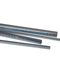 Three Eighths Inch Square Keystock Zinc Plated 12 Inch Length Low Carbon Steel Oversized For Tight Keyways And Zero Backlash Power Transmission Between Shafts Pulleys Gears And Sprockets showing side view of bars