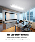 Modern office with 2ft Dimmable LED Wraparound Light With 3 Color Temperature 3000K 4000K 5000K 50W 5500LM Kitchen Flush Mount Linear Ceiling Fixture 24 Inch LED Ceiling Light One Pack Easy Install