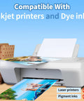 Glossy Photo Paper 8.5 x 11 Inches, 180gsm 48lb, 36 Sheets For Inkjet Printers showing printed photos from inkjet printer