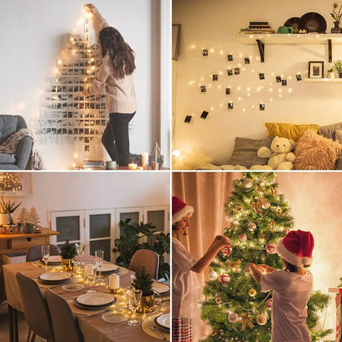 Plug In Fairy Lights 33ft 100 LED Copper Wire String Lights Warm White Cozy Vibes For Bedroom Indoor Outdoor Waterproof Decor