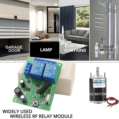 DC 12V 24V 30V Universal Wireless Remote Relay Switch Kit 433MHz RF Receiver Board With 2 Transmitter Key Fobs for motors and lights