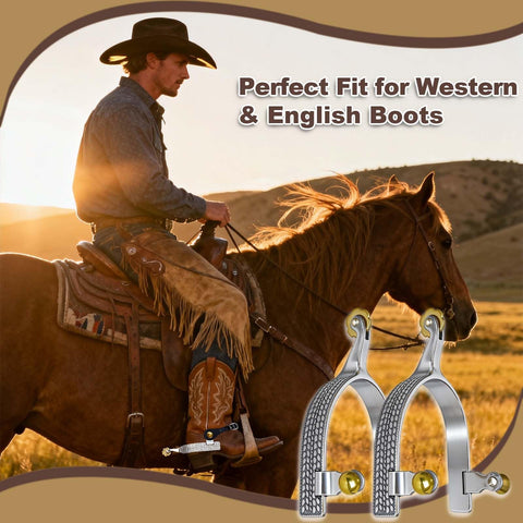 Gentle Roller Spurs With Wheat Engraving And Leather Straps, Stainless Steel English Western Riding Spurs For Men And Women, Safe Cues For Training And Dressage, Trainer Approved Equestrian Gear