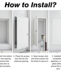 Installation steps for Custom Size Lockable Aluminum Access Door Panel Recessed Inspection Door Drywall Ready.
