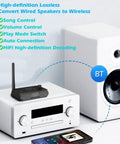 Bluetooth 5.4 Receiver For Home Stereo And RCA Speakers, Low Latency HD Music Audio Bluetooth To Wired System with USB Interface