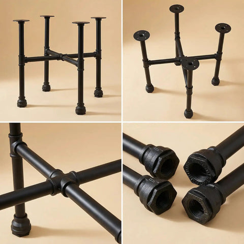 Industrial Pipe Table Legs Set Heavy Duty Metal X Shaped Base For Nightstands Dining Tables Coffee Tables And Benches
