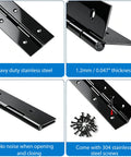 2 Pack Slick Black Stainless Steel Piano Hinges 30 Inch Long X 3 Inch Open Width Badass Rust Resistant Continuous Cabinet Hardware with screws shown.