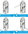Rotatable Universal Steering Shaft 8mm To 8mm Inner Diameter U Joint Shaft Coupling 2 Pack With M4 Screws Dope Nickel Coated Iron Joint For Motor Model Robots And RC Projects, 8mm shaft install steps