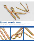 136 Piece Cotter Pin Clips Set With Nine Sizes Colored Zinc Split Pins For Automotive Gearheads And DIYers Cars Trucks Lawn Mowers