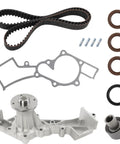 Beefed Up 3.3L Engine Timing Belt With Water Pump Kit For 1996 2004 Nissan Pathfinder Frontier Xterra Infiniti QX4 3.3L V6 SOHC 12V VG33E VG33ER Replacement TBK249 TBK643 components metal gasket seals tensioner