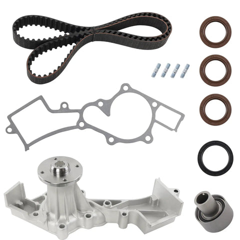 Beefed Up 3.3L Engine Timing Belt With Water Pump Kit For 1996 2004 Nissan Pathfinder Frontier Xterra Infiniti QX4 3.3L V6 SOHC 12V VG33E VG33ER Replacement TBK249 TBK643 components metal gasket seals tensioner