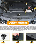 100 Piece Engine Cowl Bumper Fender Clip Replacement Kit For Nissan Altima Sentra Frontier Rogue Murano Infiniti Mazda installed