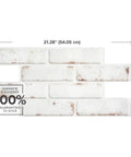 Peel And Stick Backsplash Tiles Brik Toscana X Large 5 Sheets 21.28 X 10.86 Inches 3D Stick On Tiles White Rusty Red North America