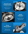Front Steering Knuckle And Wheel Bearing Hub Assembly For Toyota Camry 1997 To 2001 details, wheel bolts, and bearing close-up.