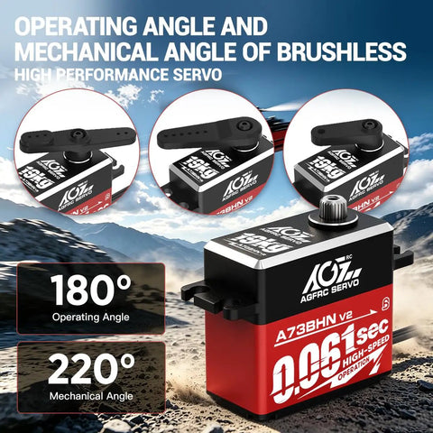 Premium Brushless Digital RC Servo Motor Engineered For 1/10 Buggies with 180° operating angle and 220° mechanical angle.