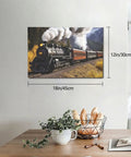 Dope Steam Locomotive Train Canvas Wall Art 12x18 Inches for Living Room Bedroom Office and Bathroom Vibe in a cozy setting