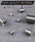 Heavy Duty 124-Piece 304 Stainless Steel Threaded Insert Kit With Cutting Slots For Easy, Secure Installations On Metal And Plastic Surfaces