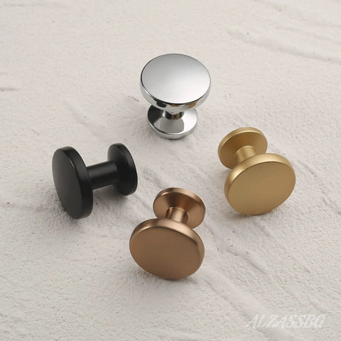 Assorted cabinet knobs including 10 Pack Polished Chrome Cabinet Knobs 1.1 Inch Round Hardware For Kitchens, Dressers, And Drawers