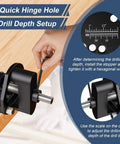 Concealed Cabinet Hinge Jig With Quick Clamp And Dust Vacuum Adapter, 35mm Door Hinge Locator for precise drilling depth setup