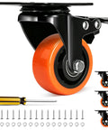 Beefy 3 Inch Heavy Duty Caster Wheels Set Of 4 With 1500 Lb Capacity, low noise swivel casters with screws and screwdriver included